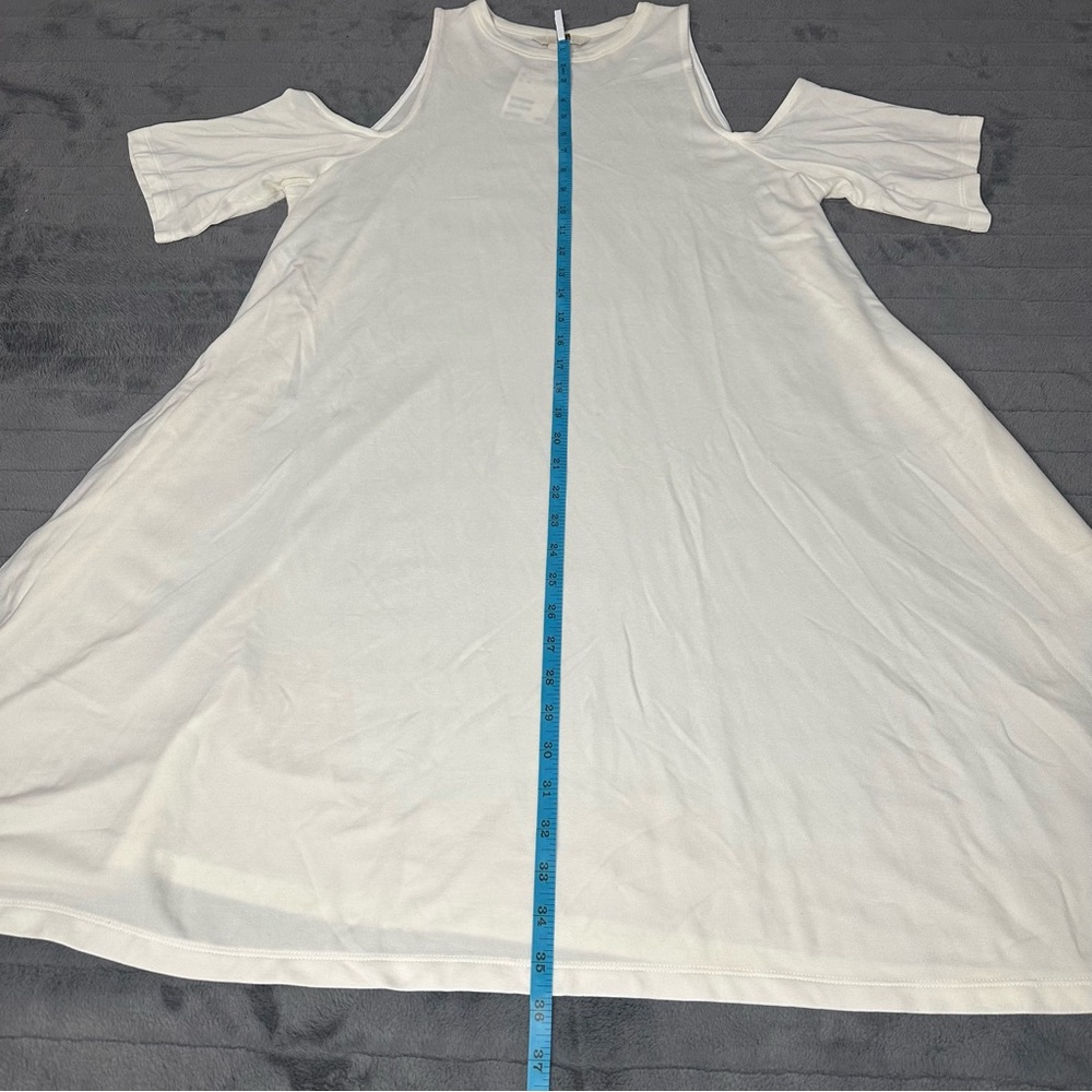 EUC H&M High Neck Shoulder Cutout Cream Midi Sundress NWT Size 8 (RN101255) - Picture 13 of 15